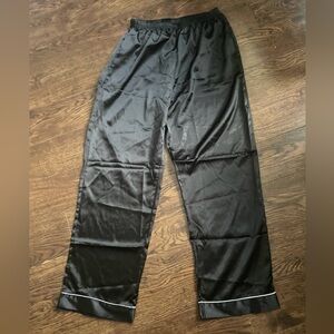NEW Black Satin Pajama Pants